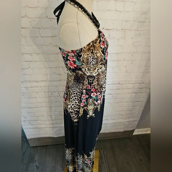 S Twelve Floral & Animal Print Maxi Dress | Navy | Small | NWOT - Picture 8 of 11